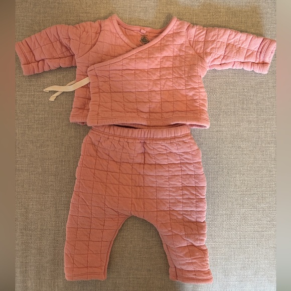Petit Bateau Pink Quilted Baby Outfit